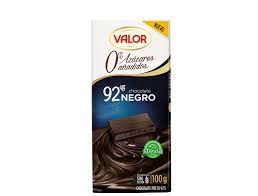 CHOCOLATE SIN AZUCAR NEGRO 92% VALOR 100G