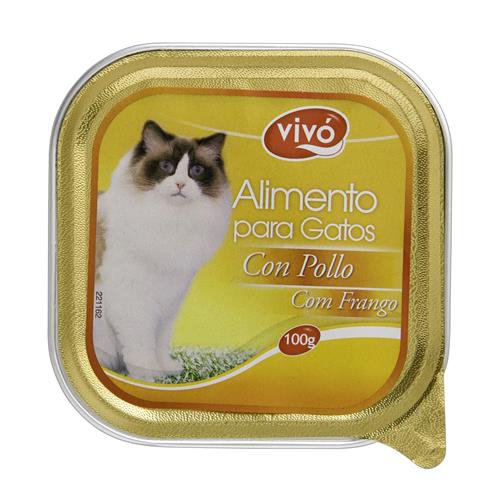 ALIMENTO GATO VIVO TARRINA POLLO 100G