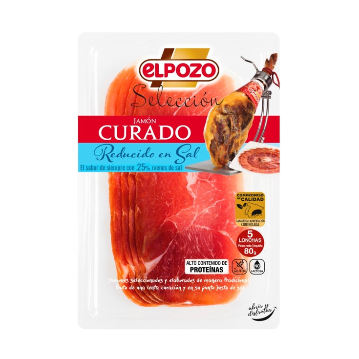 ELPOZO JAMON CURADO MENOS SAL 80G