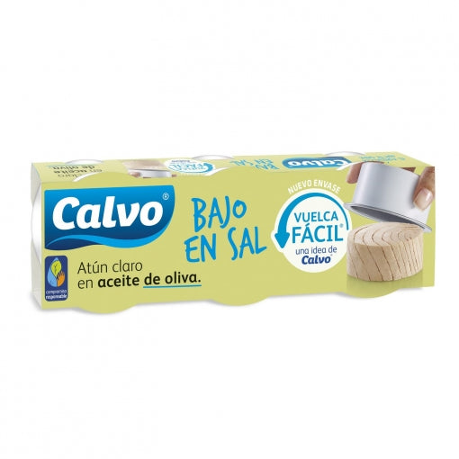 ATUN CLARO ACEITE OLIVA CALVO PK4 BAJO SAL