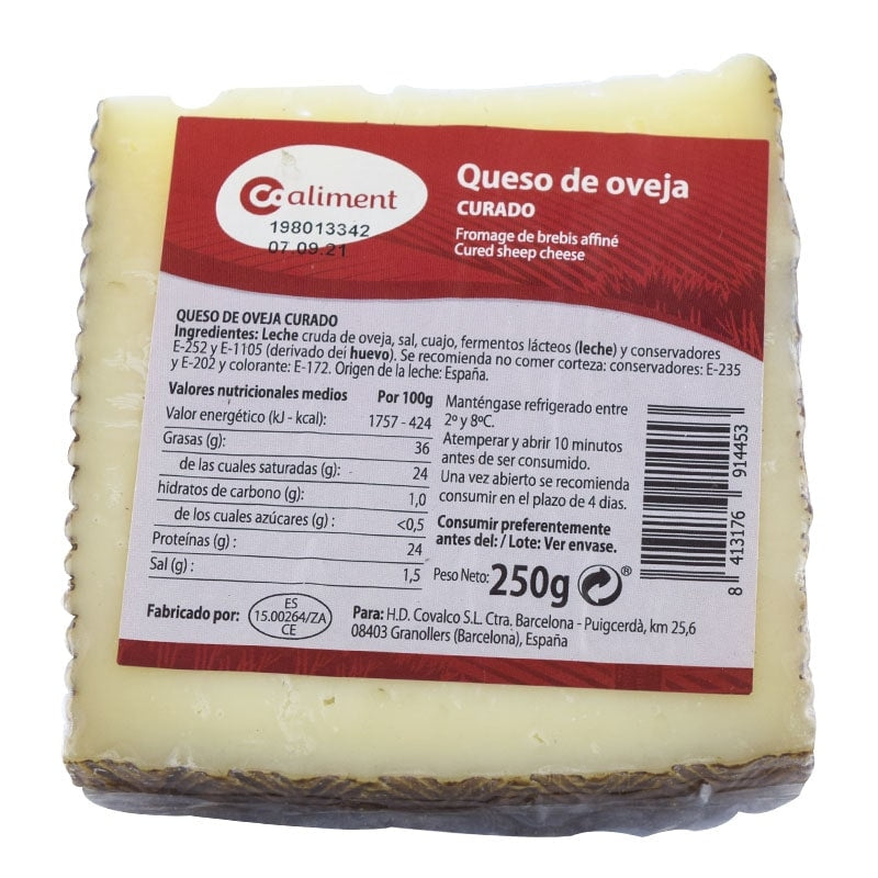 QUESO CUÑA OVEJA CURADO COALIMENT 250G