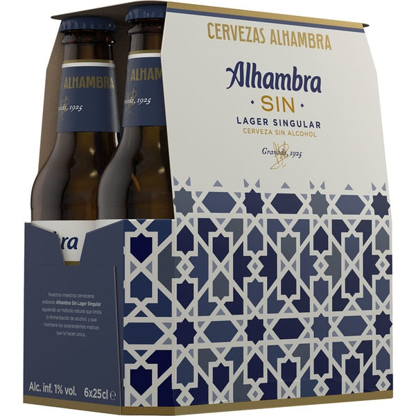 CERVEZA SIN ALCOHOL BOTELLA P6X25CL ALHAMBRA