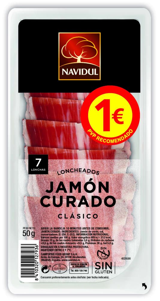 JAMON CURADO NAVIDUL LONCHAS 50G