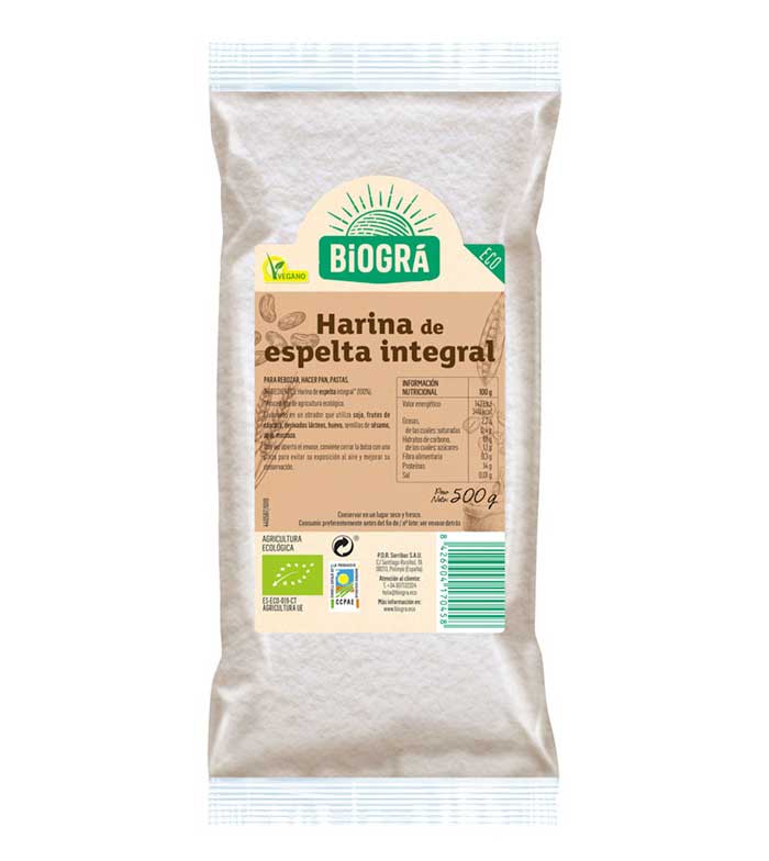 HARINA ESPELTA INTEGRAL BIOGRA 500G