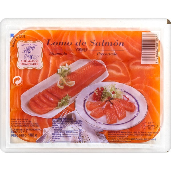 LOMOS SALMON AHUMADO DOMINGUEZ 100G