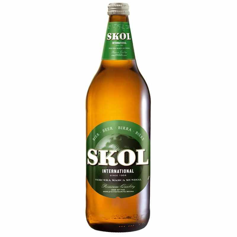 CERVEZA BOTELLA 1L SKOL