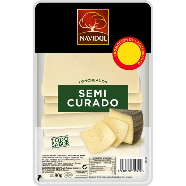 QUESO LONCHAS SEMI NAVIDUL 80G