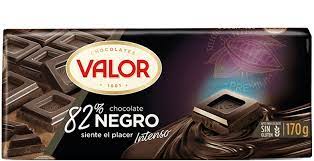 CHOCOLATE NEGRO 82% VALOR 170G