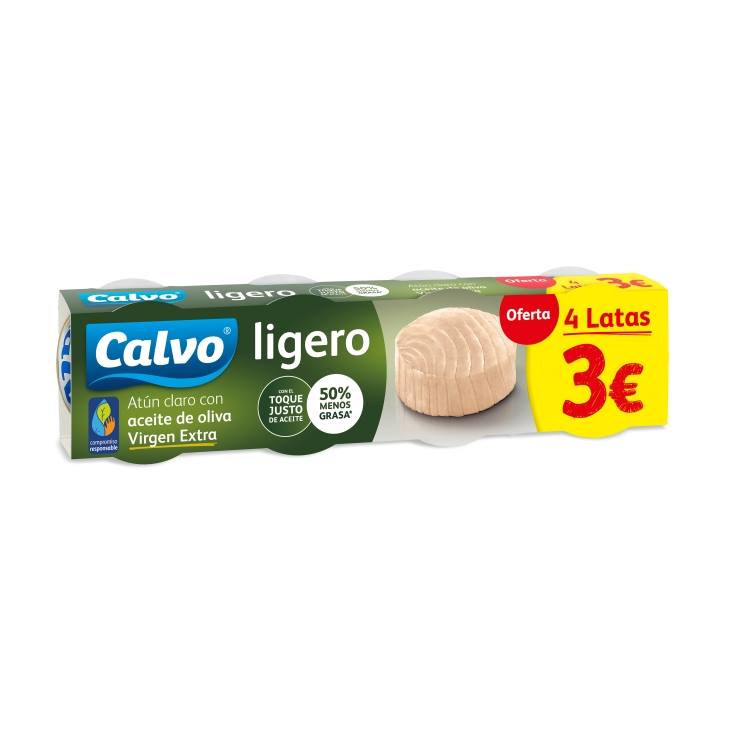 ATUN CLARO ACEITE OLIVA VIRGEN EXTRA CALVO PK4