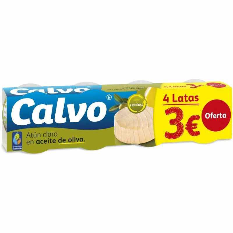 ATUN CLARO ACEITE OLIVA CALVO PK4