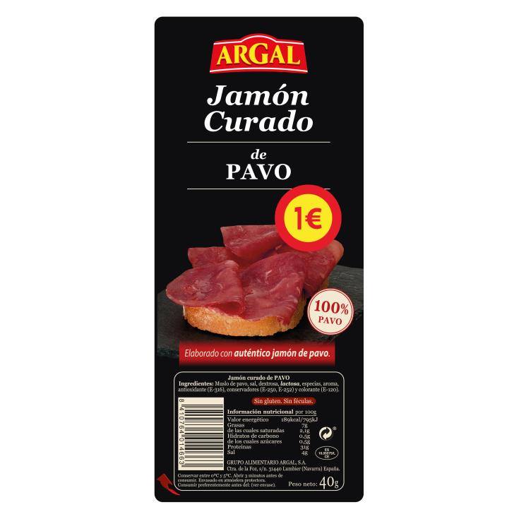 JAMON CURADO PAVO 40G. ARGAL