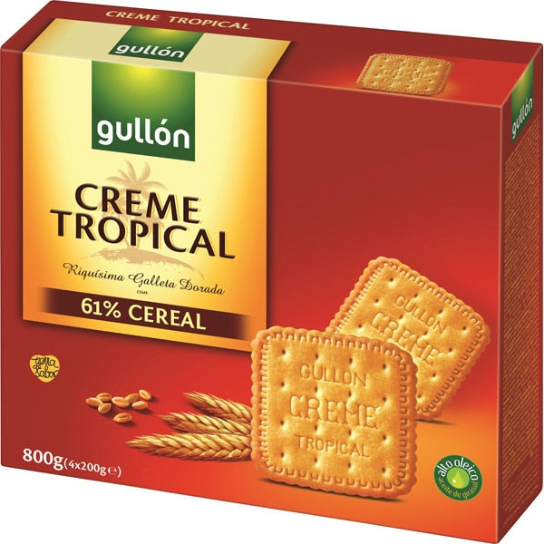 GALLETA GULLON CREME TROPICAL 4X200G CAJA