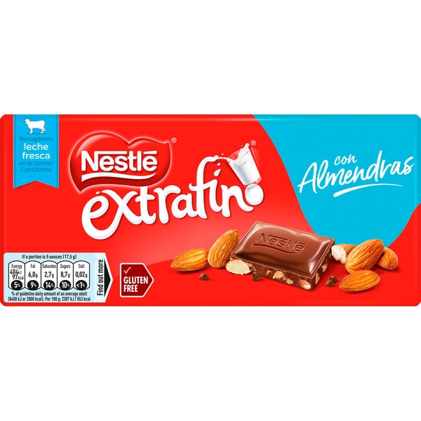 CHOCOLATE NESTLE EXTRAFINO  ALMENDRAS125G