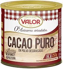 CACAO VALOR S/A 250G.BOTE